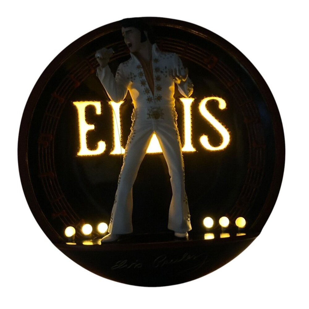 Elvis In The Spotlight Lighted Plate Madison Square Garden Bradford Exchange VTG